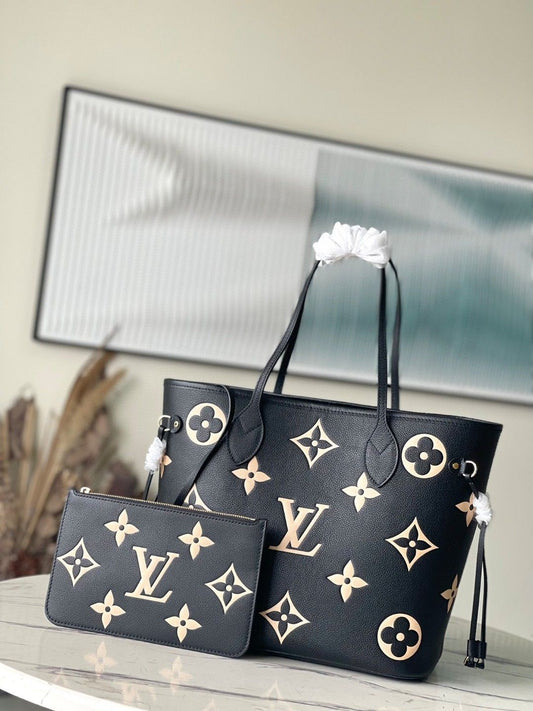 Black & Beige Neverfull-Style Tote Bag.
