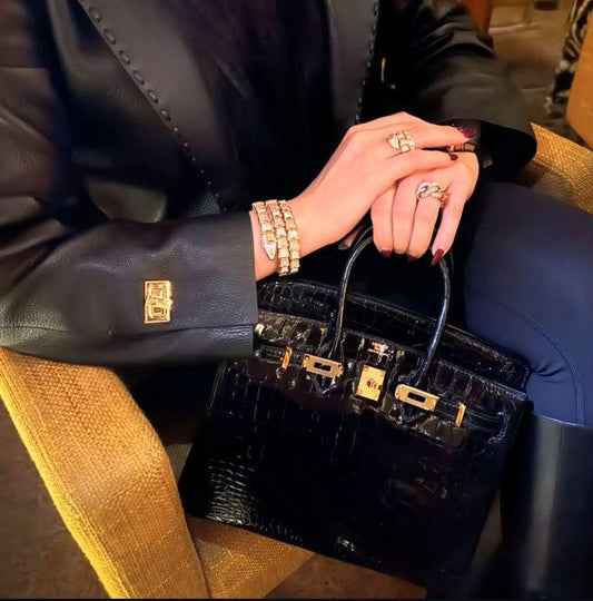 Black Crocodile Birkin Bag.