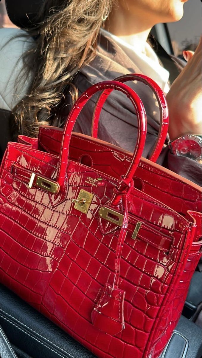 Red Crocodile Birkin Bag
