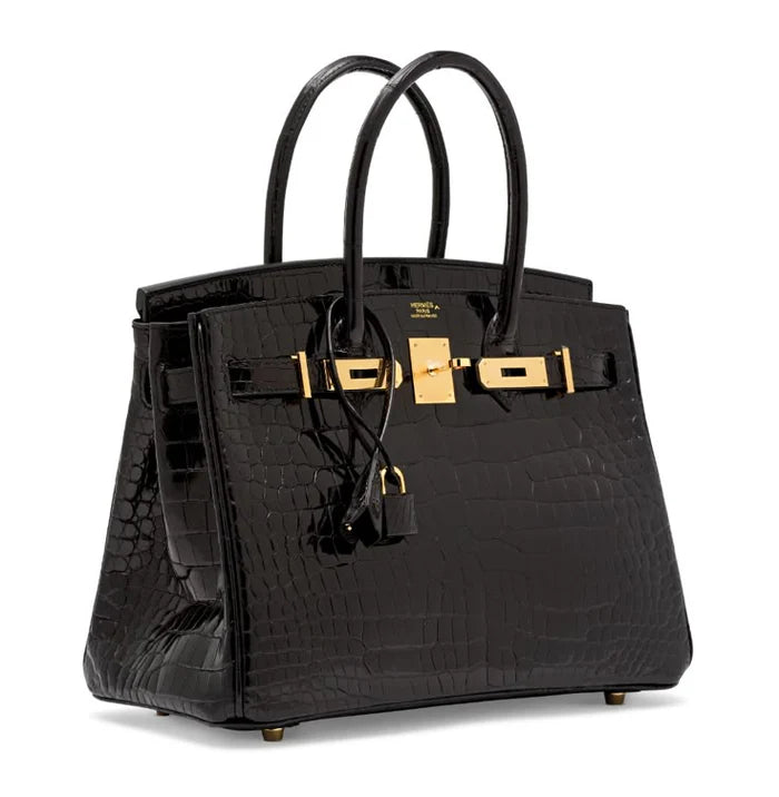 Black Crocodile Birkin Bag.