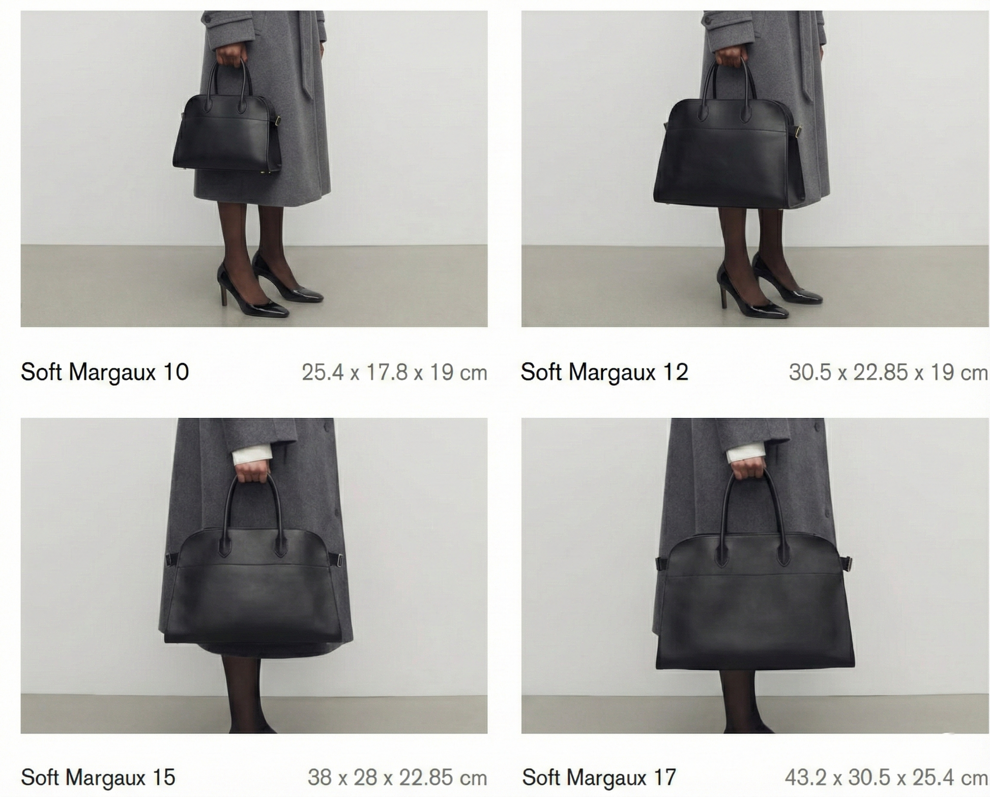 Black Margaux-Style Top Handle Bag – Quiet Luxury Leather Handbag.