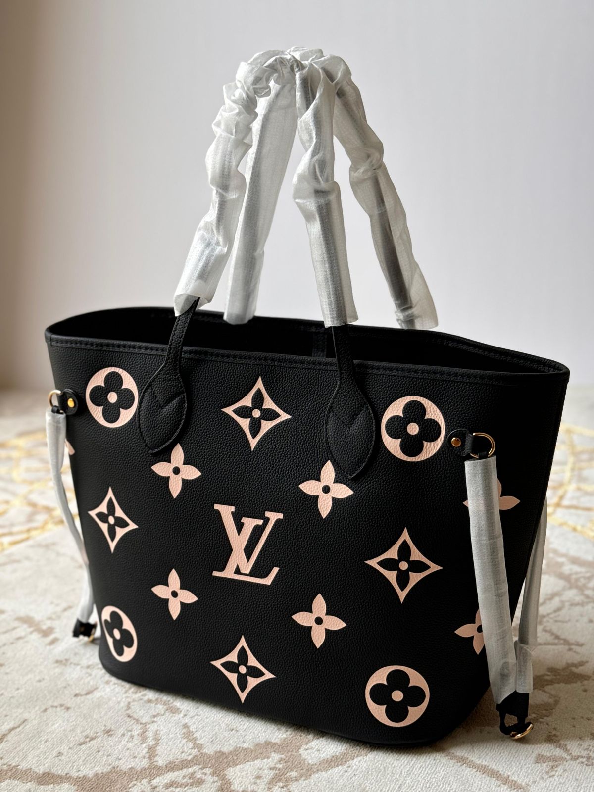 Black & Beige Neverfull-Style Tote Bag.