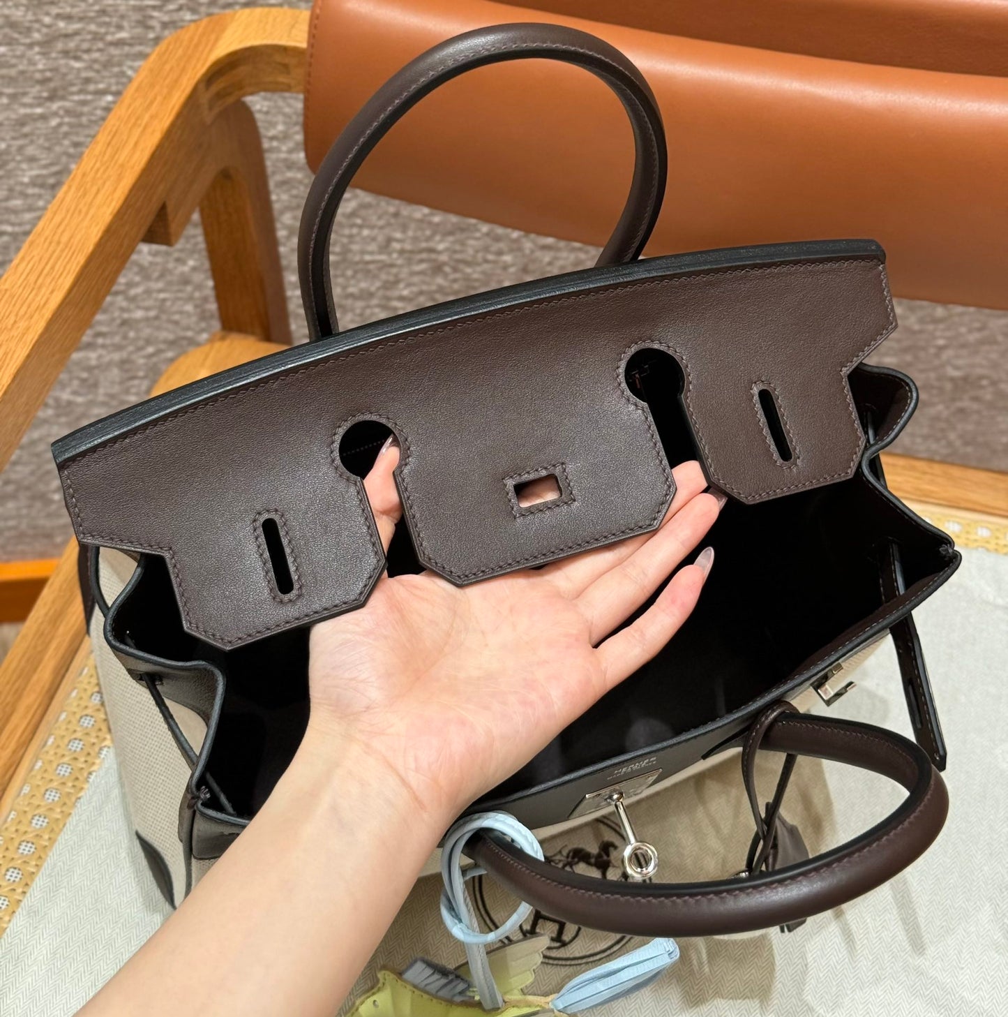 Birkin 25 Canvas Bag.