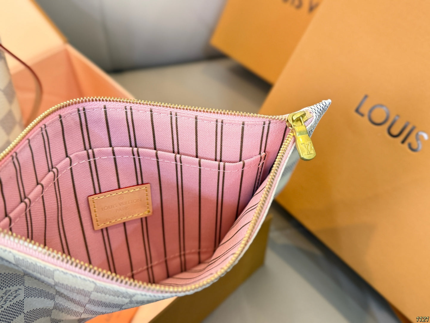 White Monogram-Inspired Neverfull-Style Tote Bag